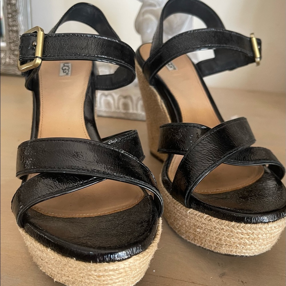 Ugg brand black wedge sandal